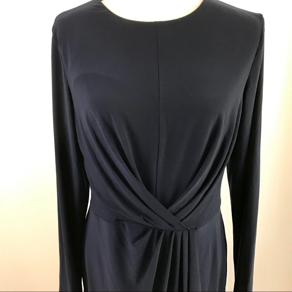 Navy knitted dress, long sleeve (#183)